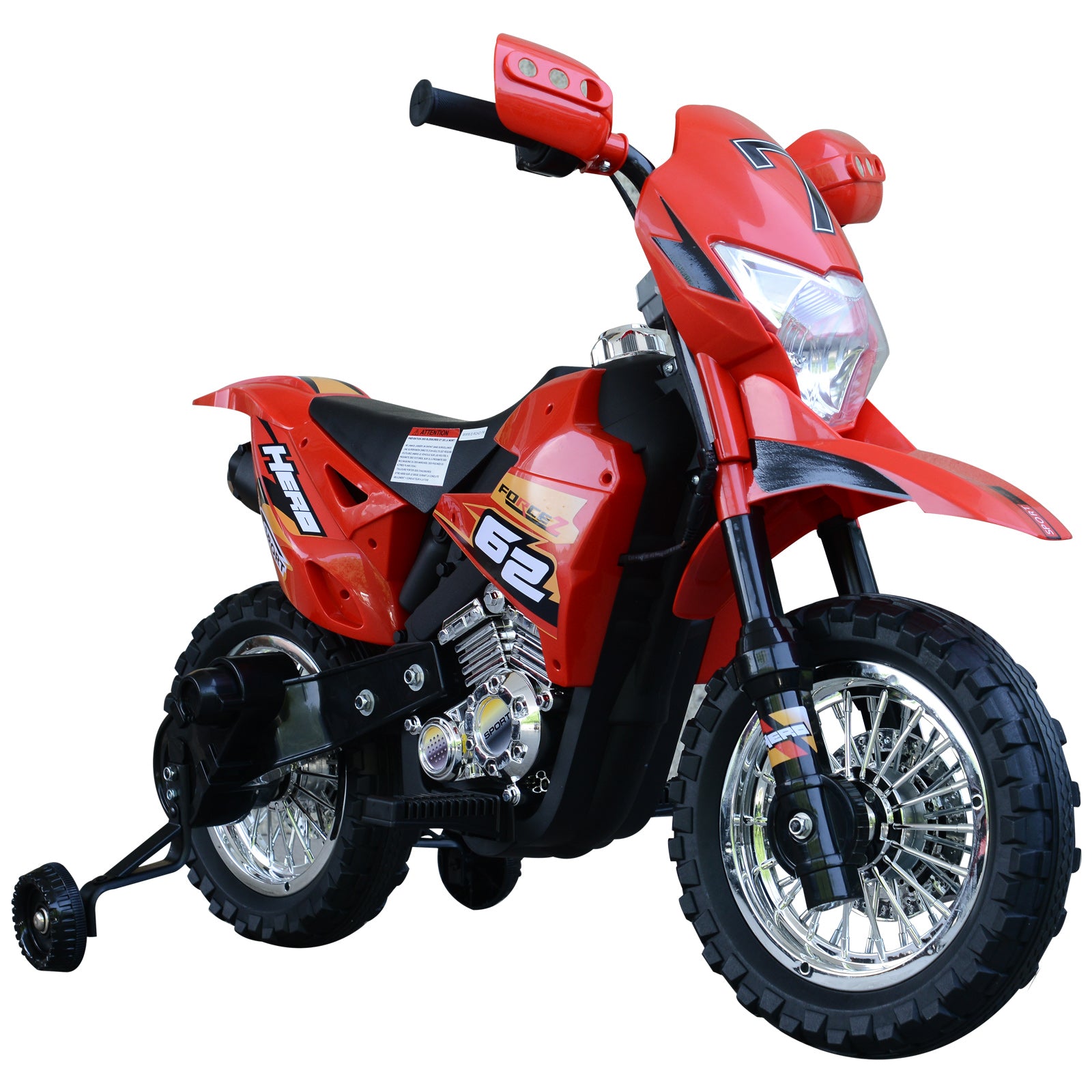 EASYCOMFORT Moto da Cross Elettrica per Bambini di +3 Anni, Moto Giocattolo  109×52.2×70.5cm Rosso