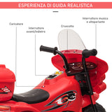 easycomfort easycomfort moto elettrica 6v per bambini 18 36 mesi con 3 grandi ruote luci e suoni realistici rosso 80x35x52cm