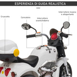 easycomfort easycomfort moto elettrica per bambini 6v a 3 ruote con luci e musica velocita 3kmh eta 18 36 mesi 87x46x54cm bianco