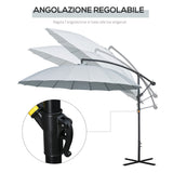 easycomfort easycomfort ombrellone decentrato da giardino 296cm ombrellone a braccio per esterni grigio con base a croce ean 8055776910888