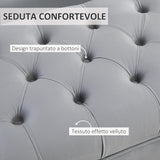 easycomfort easycomfort panca imbottita fondoletto in tessuto vellutato panca per camera da letto e ingresso con decorazione a trapunta piedini in metallo grigio