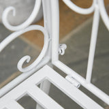 easycomfort easycomfort panchina da esterno in metallo bianco 134x51x89cm ean 8055776912776