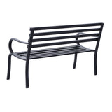 easycomfort easycomfort panchina da giardino in metallo nero 127 x 62 x 82cm