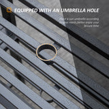 easycomfort easycomfort panchina da giardino moderna 2 posti con tavolino e foro per ombrellone ean 8054144138145