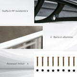 easycomfort easycomfort pensilina da esterno per finestre e porte in policarbonato e alluminio 200x100x26cm marrone