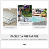 easycomfort easycomfort piscina fuori terra in acciaio e pvc rinforzato con filtro 580x310x122cm grigio chiaro