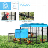 easycomfort easycomfort pollaio da giardino componibile per 6 10 galline con gabbie in metallo e copertura in poliestere blu