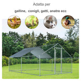 easycomfort easycomfort pollaio da giardino gabbia box per esterno zincato con tessuto oxford di copertura 3 x 4 x 1 95 m