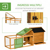 easycomfort easycomfort pollaio per galline con casetta area di corsa e di cova e vassoio estraibile in legno 180x92x78cm
