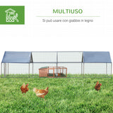 easycomfort easycomfort pollaio per galline in metallo zincato con copertura resistente acqua e raggi uv 300x800x195cm