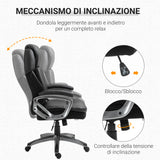 easycomfort easycomfort poltrona da ufficio ergonomica con poggiatesta altezza regolabile e dondolo sedia girevole con ruote 68x76x117 125cm nero