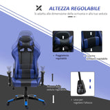 easycomfort easycomfort poltrona da ufficio gaming girevole reclinabile nero e blu ecopelle ean 8055776914725