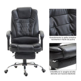 easycomfort easycomfort poltrona da ufficio imbottita regolabile girevole con poggiapiedi estraibile nero ean 8054144139036