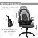 easycomfort easycomfort poltrona gaming da ufficio in similpelle grigia con braccioli pieghevoli altezza e schienale regolabile ean 8054144133584