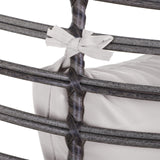 easycomfort easycomfort poltrona in pe rattan grigio con morbido cuscino beige per esterni e interni ean 8055776915029