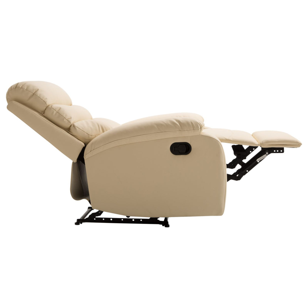 easycomfort easycomfort poltrona relax con schienale reclinabile e poggiapiedi rialzabile in ecopelle beige 82 97 100cm ean 8054144135373
