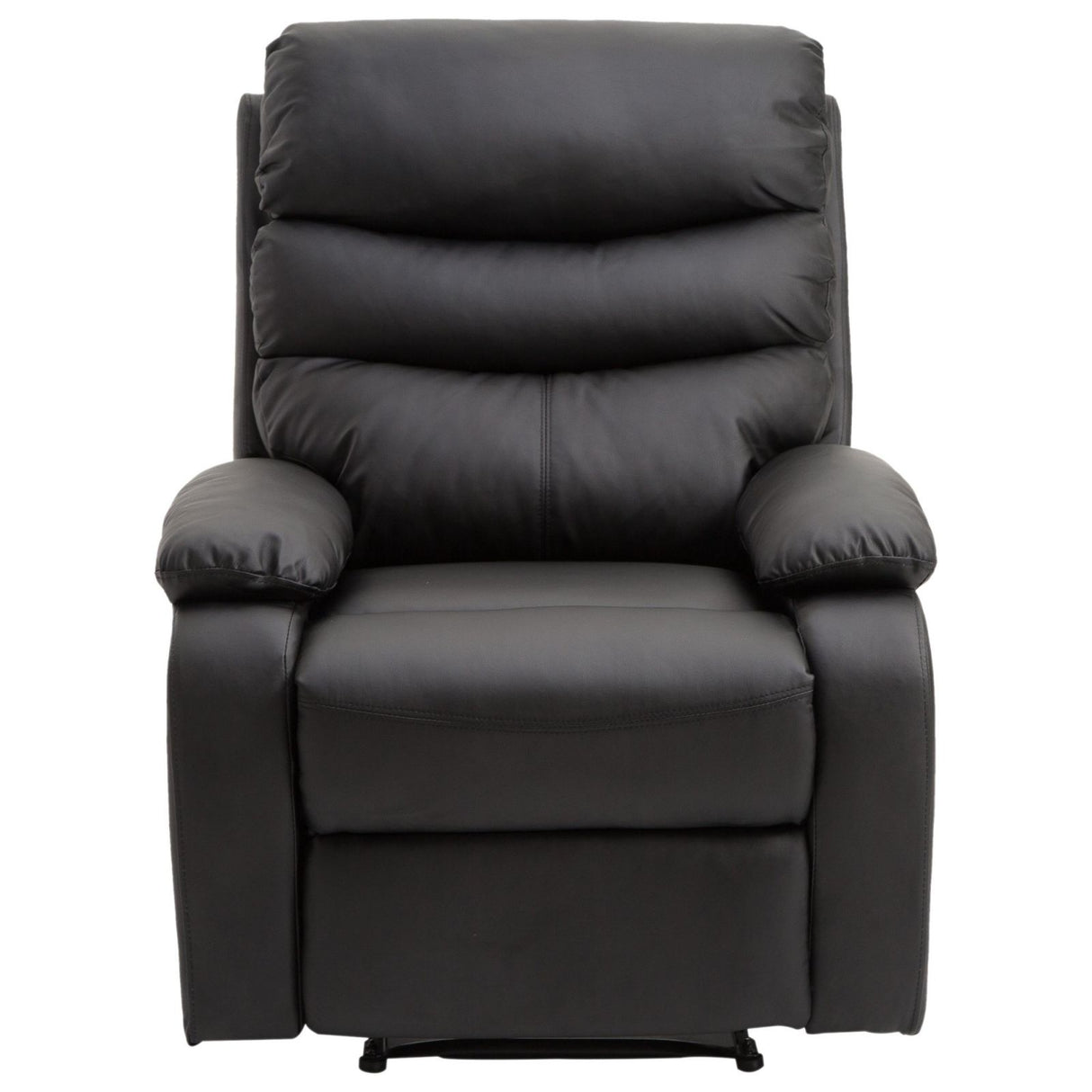 easycomfort easycomfort poltrona relax con schienale reclinabile e poggiapiedi rialzabile in ecopelle nero 82 97 100cm ean 8054144136486