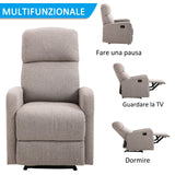 easycomfort easycomfort poltrona relax reclinabile manuale con poggiapiedi portata 125kg tessuto grigio 66 83 107cm ean 8054144137551