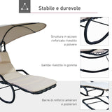 easycomfort easycomfort poltrona sdraio sospesa con materassino imbottito e poggiatesta grigio e crema ean 8055776914947