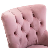 easycomfort easycomfort poltroncina in velluto rosa con gambe in legno e schienale trapuntato ean 8055776916323