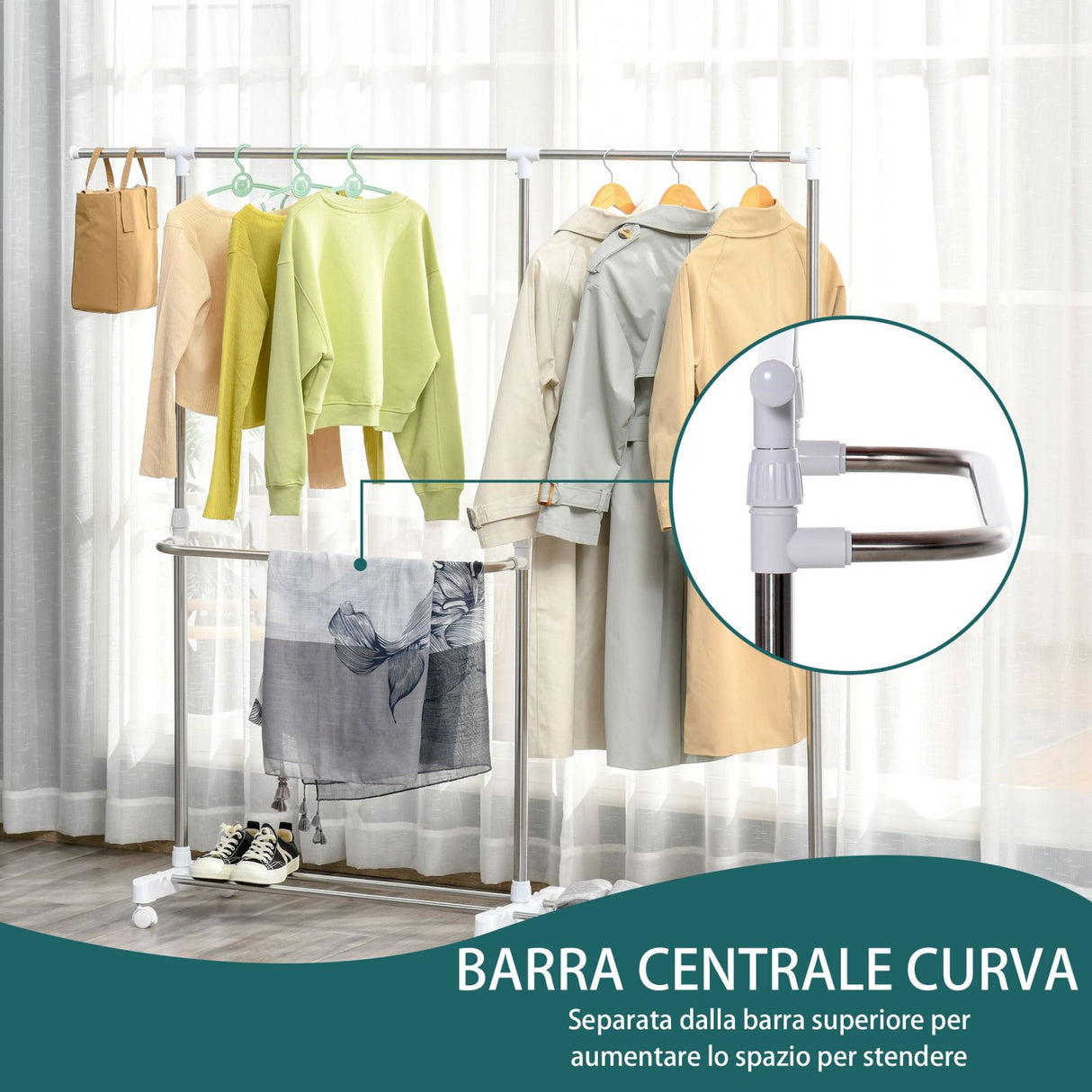 easycomfort easycomfort portaabiti e porta scarpe estensibile a 3 livelli acciaio e pp grigio 93 172x42x95 162 5cm