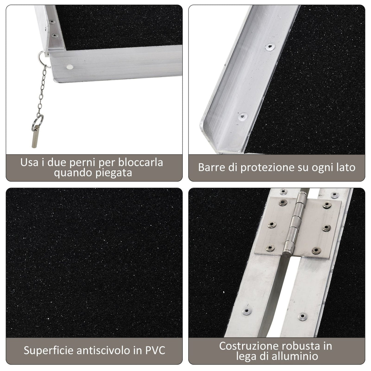 easycomfort easycomfort rampa antiscivolo per sedia a rotelle pieghevole in alluminio 183x72cm ean 8055776914428