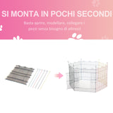 easycomfort easycomfort recinto per cani e cuccioli 6 pannelli in filo metallico colorato box per animali esterno 120x60cm ean 8054111841290