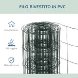 easycomfort easycomfort rete metallica da giardino con rivestimento in pvc per recinzioni da esterno 1000x61cm verde
