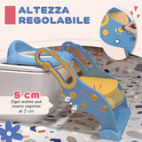 easycomfort easycomfort riduttore water con scaletta regolabile e maniglie pieghevole con cuscino rimovibile blu