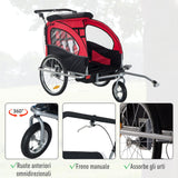 easycomfort easycomfort rimorchio passeggino porta bimbo 2 in 1 per bicicletta jogging rosso e nero ean 8054144138794