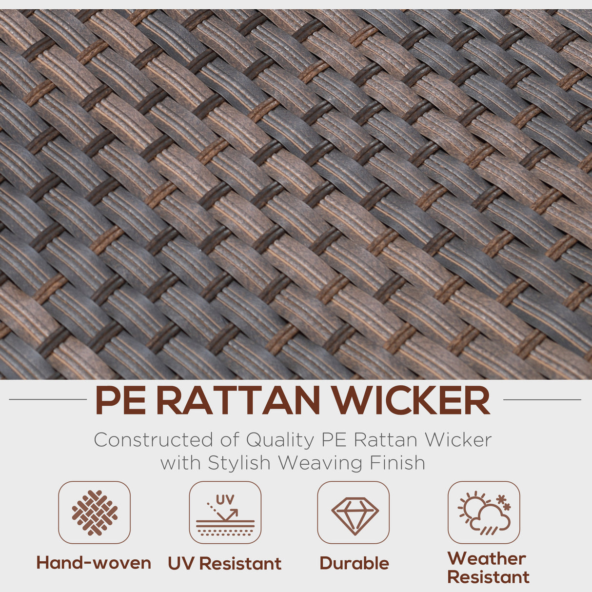 easycomfort easycomfort salotto da esterni in rattan set 6 pz con divanetto da giardino poltrone e tavolino marrone