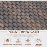 easycomfort easycomfort salotto da esterni in rattan set 6 pz con divanetto da giardino poltrone e tavolino marrone