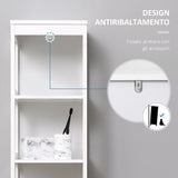 easycomfort easycomfort scaffale bagno salvaspazio a 5 ripiani in legno 30x30x140cm bianco