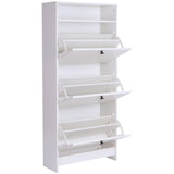 easycomfort easycomfort scarpiera 3 scompartimenti 18 paia di scarpe e 1 ripiano portaoggetti bianco ean 8054111847438