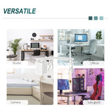 easycomfort easycomfort scrivania angolare con cassettiera scrivania ufficio porta pc in legno e metallo bianco 143 5x143 5x76cm