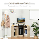 easycomfort easycomfort scrivania angolare porta pc con ripiano per monitor rovere