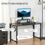 easycomfort easycomfort scrivania con supporto per il monitor marrone nero