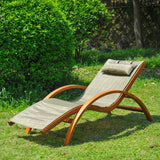 easycomfort easycomfort sdraio lettino da giardino ergonomica in legno con poggiatesta imbottito marrone ean 8055776911380
