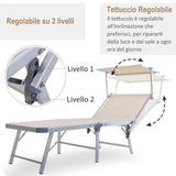 easycomfort easycomfort sdraio pieghevole da giardino con tetto lettino prendisole in alluminio beige ean 8054111849531