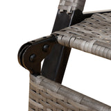 easycomfort easycomfort sedia a dondolo da giardino in pe rattan grigia reclinabile e pieghevole con poggiapiedi estraibile ean 8054144138428