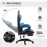 easycomfort easycomfort sedia da gaming con altezza regolabile e schienale reclinabile 65x65x121 129 cm blu e nero