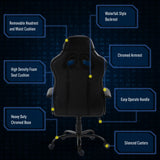 easycomfort easycomfort sedia da gaming ergonomica altezza regolabile con cuscino nero e blu ean 8054144134857