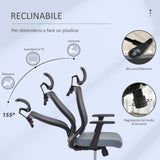 easycomfort easycomfort sedia da ufficio ergonomica altezza regolabile supporto lombare e poggiatesta gruccia integrata grigio