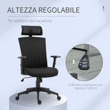 easycomfort easycomfort sedia da ufficio ergonomica con poggiatesta e supporto lombare altezza e braccioli regolabili 65x63x119 129cm nero