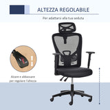 easycomfort easycomfort sedia da ufficio ergonomica girevole altezza regolabile supporto lombare e poggiatesta nero