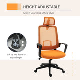 easycomfort easycomfort sedia ergonomica con poggiatesta e supporto lombare da ufficio girevole arancione