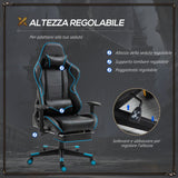 easycomfort easycomfort sedia gaming ergonomica con poggiapiedi estraibile e supporto lombare 72x77x128 138cm nero