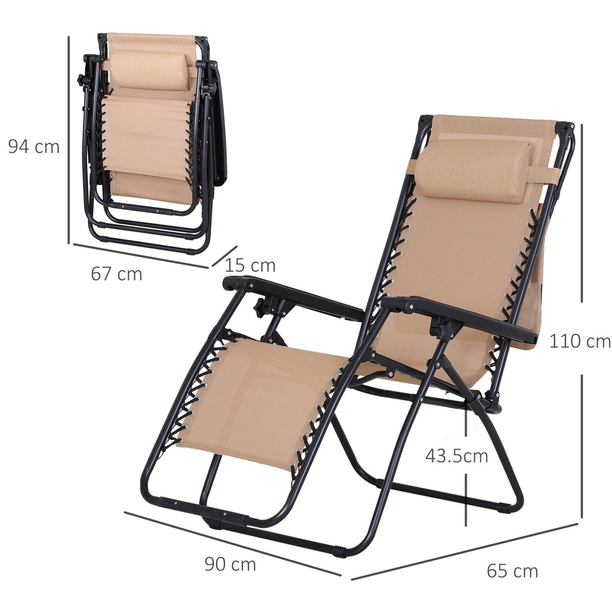 easycomfort easycomfort sedia sdraio da giardino zero gravity con tettuccio e portabicchieri beige ean 8054144130439