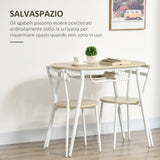 easycomfort easycomfort sedie e tavolo da pranzo set 3 pezzi con 2 sedie e tavolo ovale con ripiano in mdf e acciaio