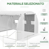 easycomfort easycomfort serra a tunnel 3x3 m con porta 6 finestre e 2 pareti avvolgibili in acciaio e telo in pe bianca